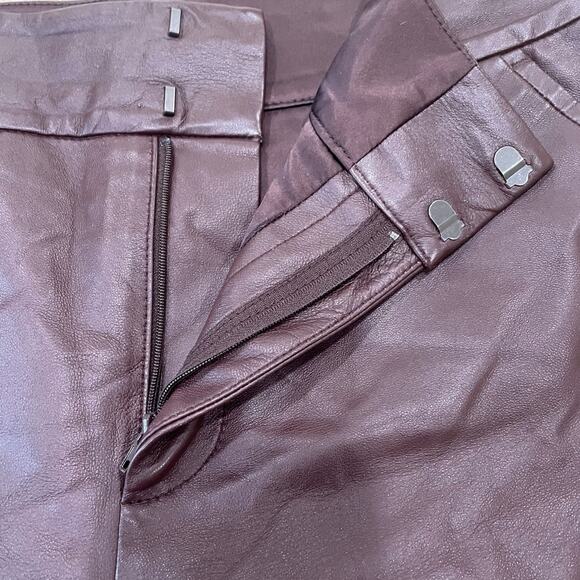 Alice + Olivia Women’s Brown Cady Leather Short Size 10 - Picture 6 of 9